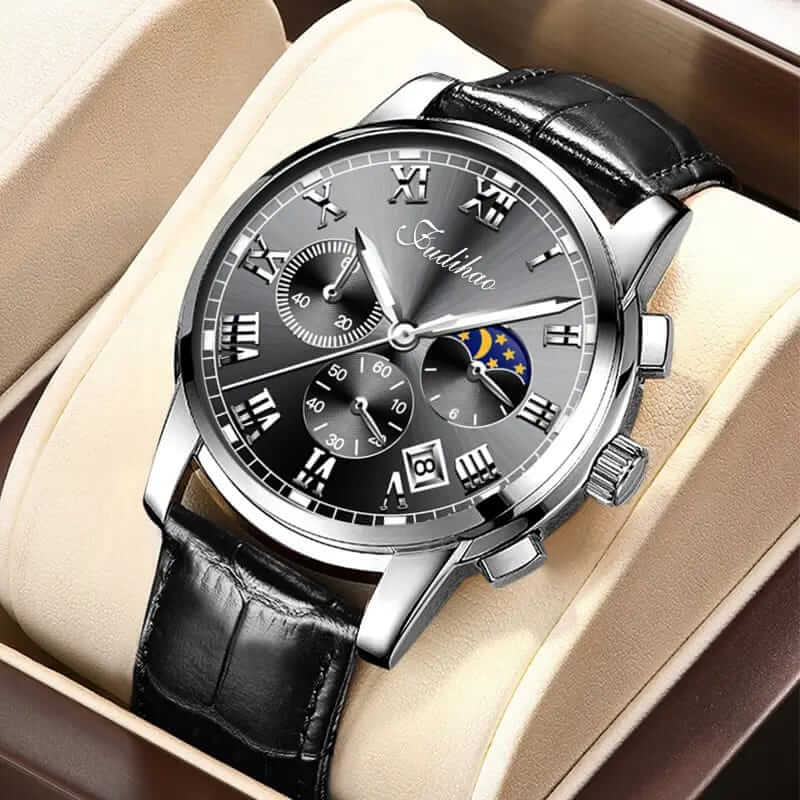 silver crest executive moonphase watch