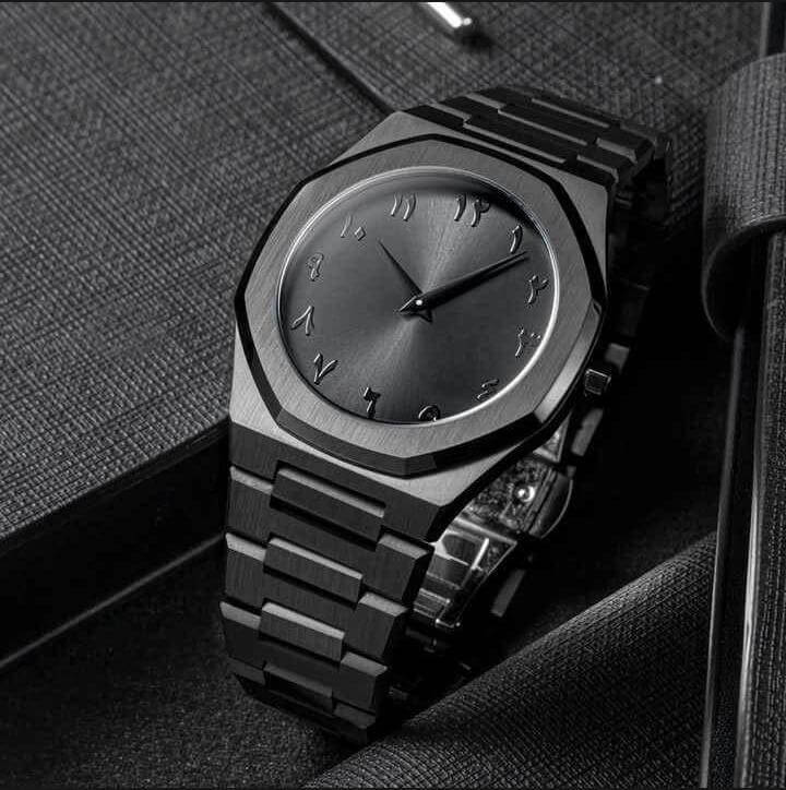 Minimalist Black Steel Watch For Men