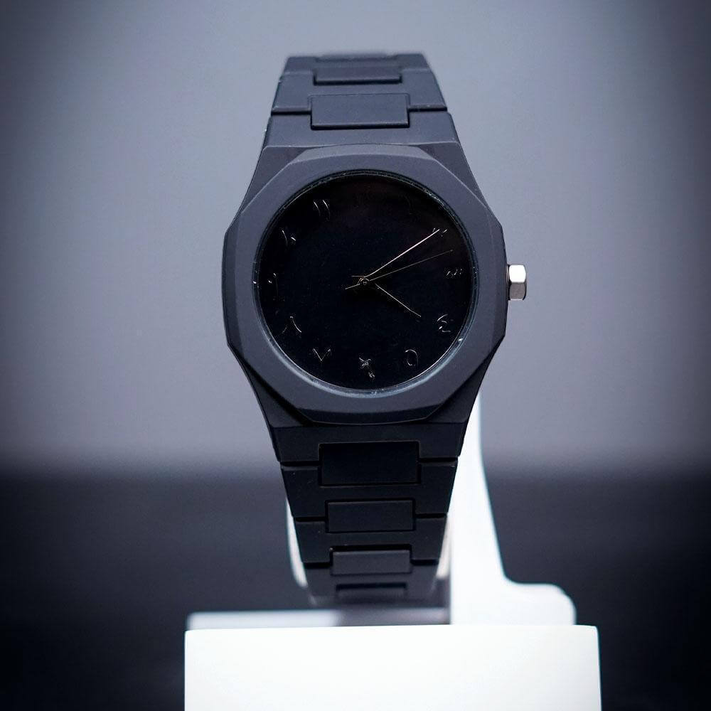 Minimalist Black Steel Watch For Men