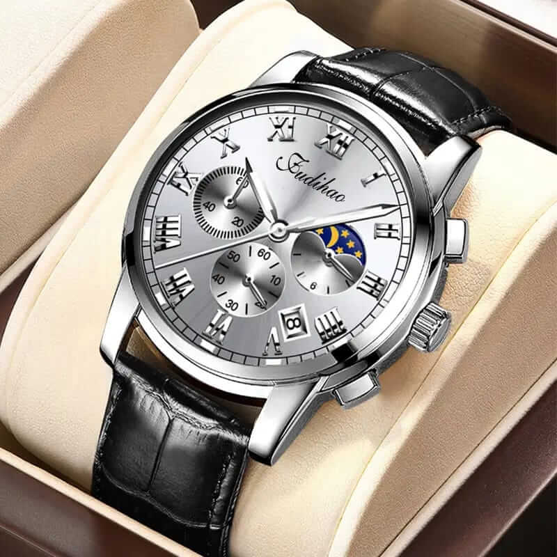 silver crest executive moonphase watch