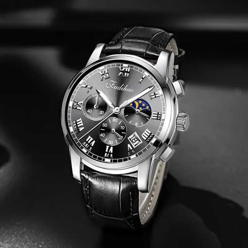silver crest executive moonphase watch