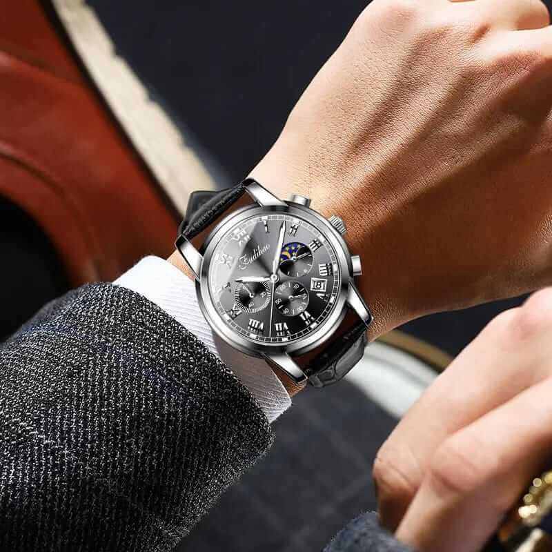 silver crest executive moonphase watch